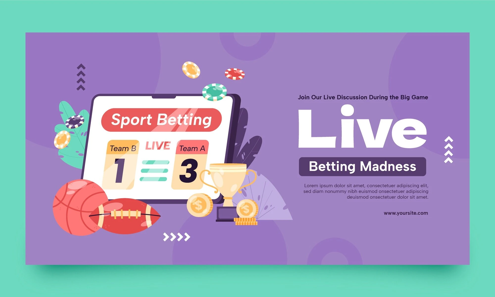 Banner for live sportsbetting og kampresultater